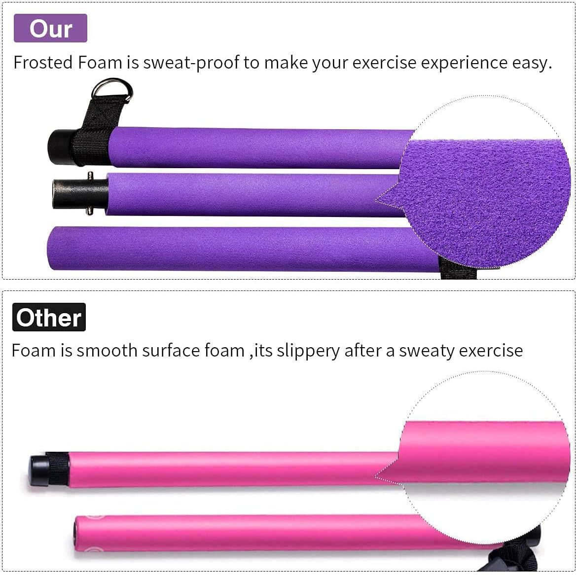 Portable Pilates Exercise Bar Kit with Adjustable 20 and 30lb Resistance Bands WITH Travel Bag for Use at Home, Gym, Office, Travel & More!