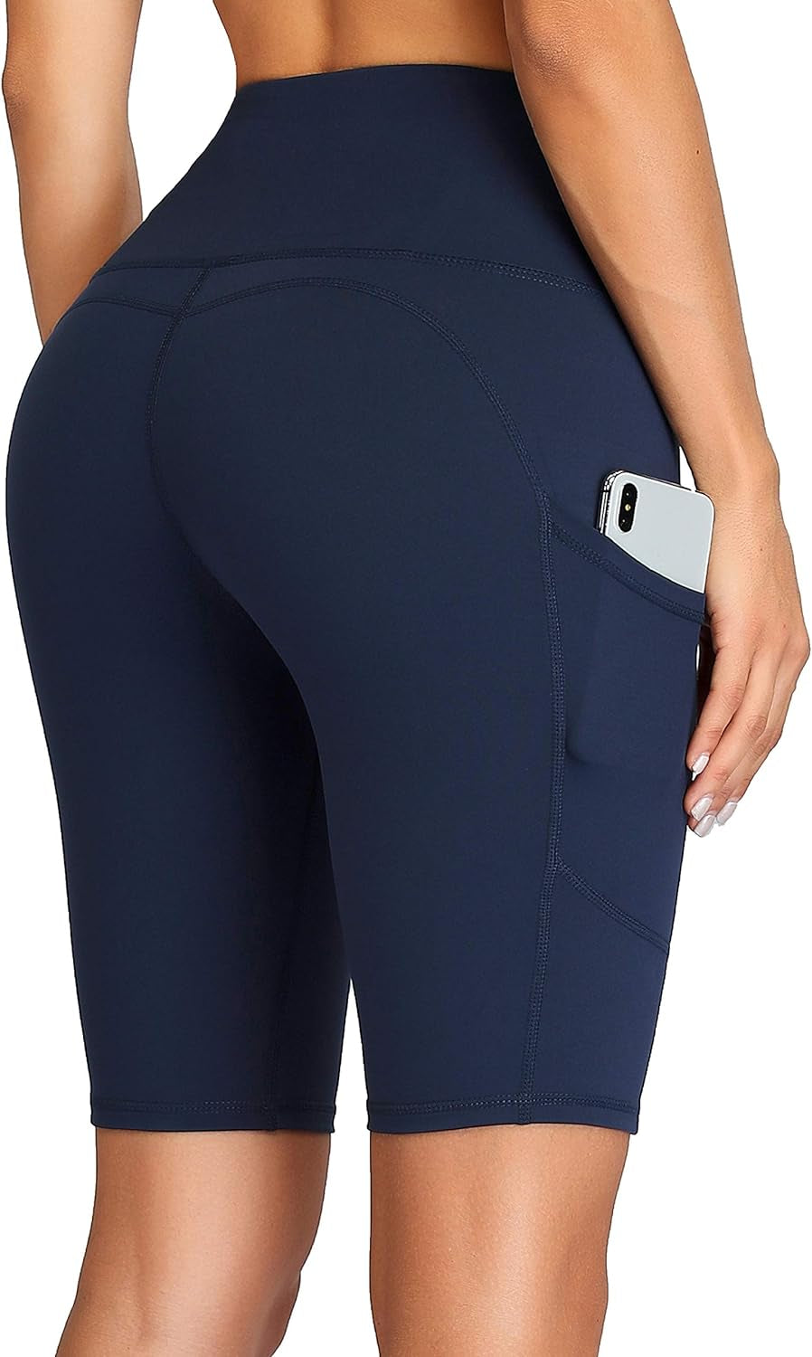 Women's Short Yoga High Waist Workout Shorts (Side Pockets)