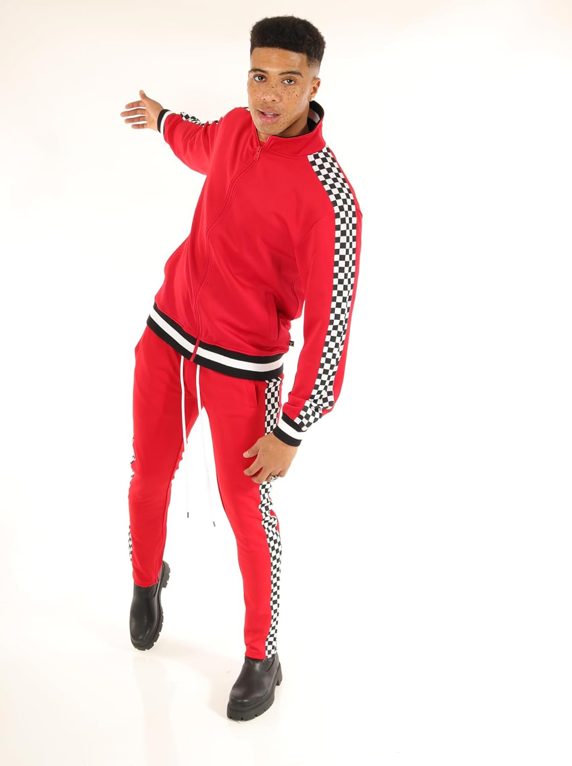 -Track Jacket Men's Urban Hip Hop Premium Track Jacket - Slim Fit Side Taping Sportswear Urbanwear Streetwear Top