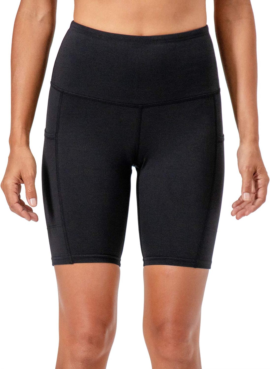 Women's 2-Pack High Waist Workout Yoga Running Exercise Shorts with Side Pockets