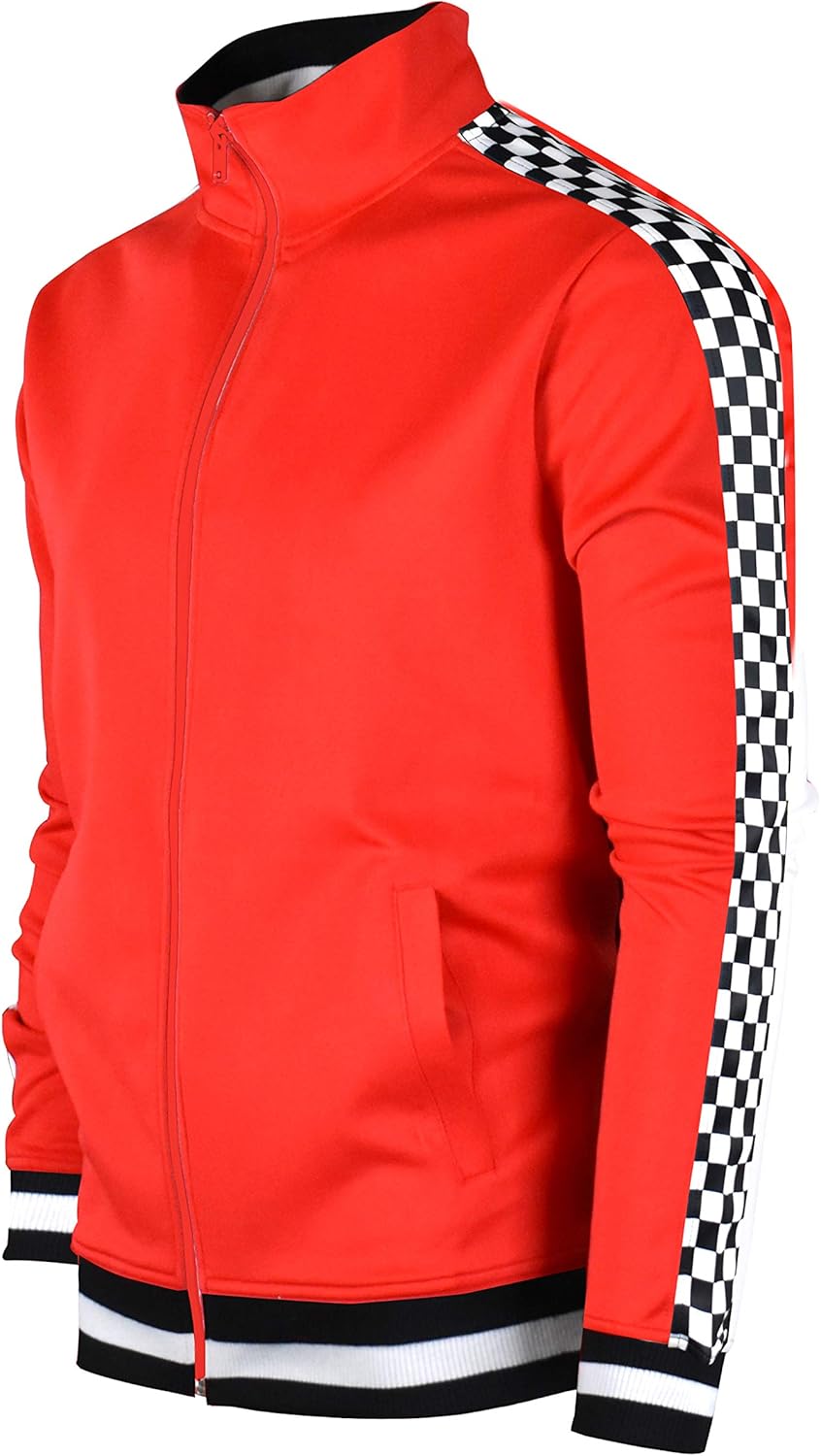 -Track Jacket Men's Urban Hip Hop Premium Track Jacket - Slim Fit Side Taping Sportswear Urbanwear Streetwear Top
