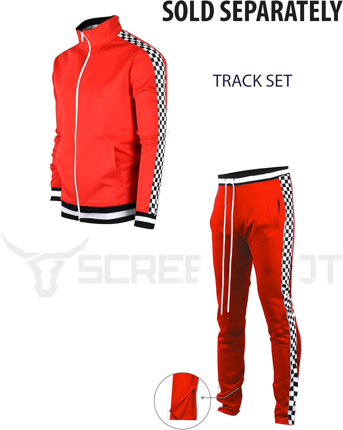 -Track Jacket Men's Urban Hip Hop Premium Track Jacket - Slim Fit Side Taping Sportswear Urbanwear Streetwear Top