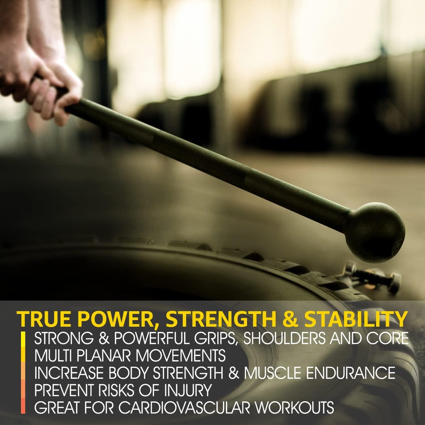 Steel Mace Bell for Strength Training - Support Full Body, Muscles, Shoulder, Grips & Forearms Workouts to Rehabilitation, Stretching 5, 7, 10, 15, 20, 25, 30Lb for Women & Men