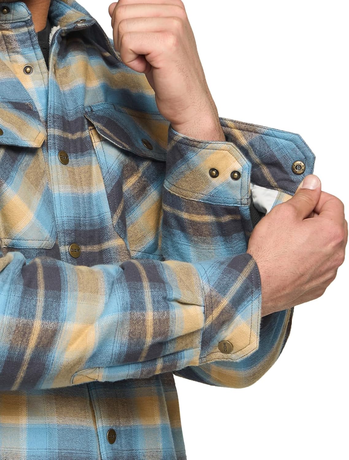 Men's Plaid Flannel Shirt Jacket, Long Sleeve Soft Warm Sherpa/Quilted Lined Jacket, Outdoor Button Up/Zip-Front Jacket