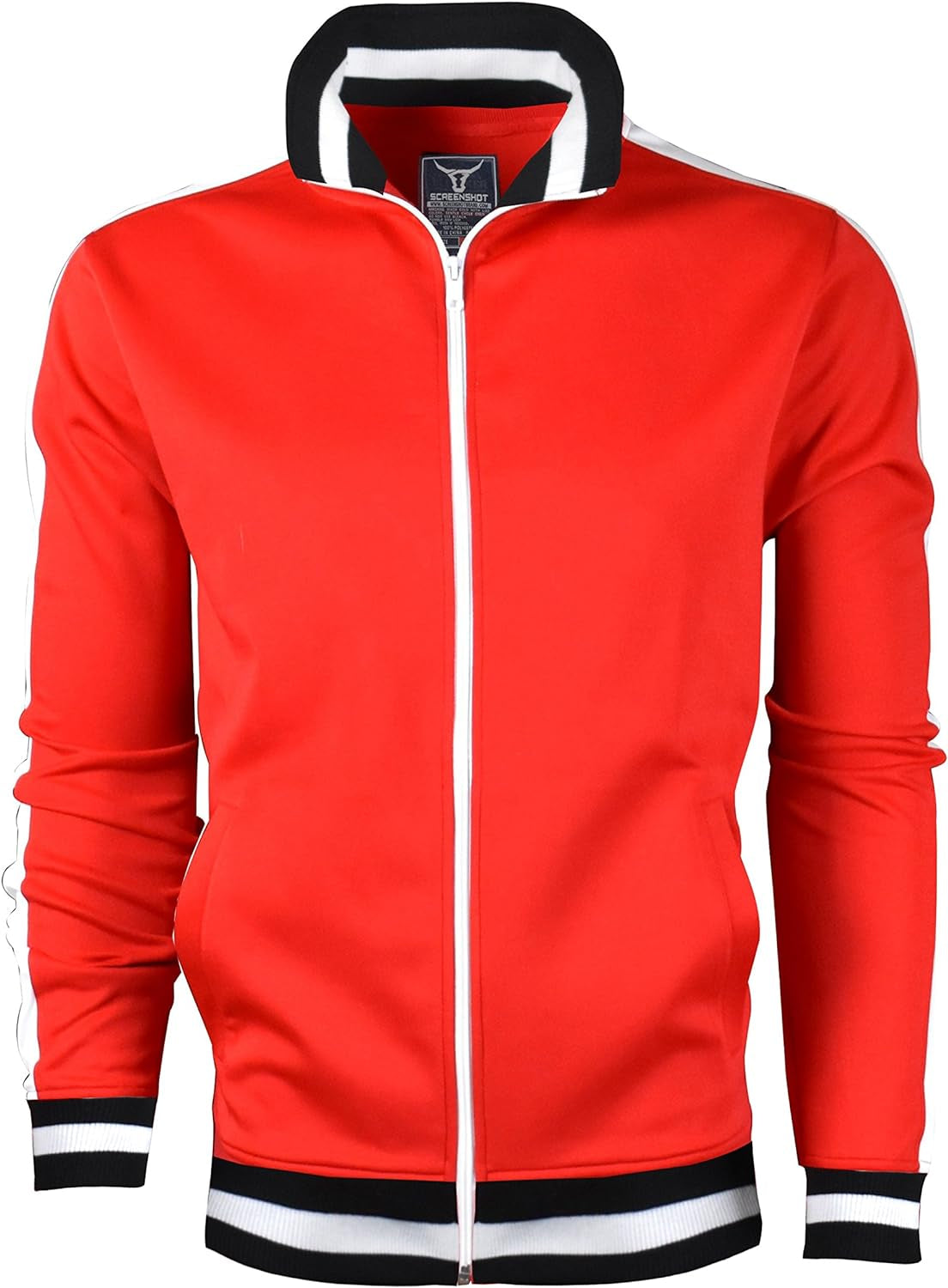 -Track Jacket Men's Urban Hip Hop Premium Track Jacket - Slim Fit Side Taping Sportswear Urbanwear Streetwear Top