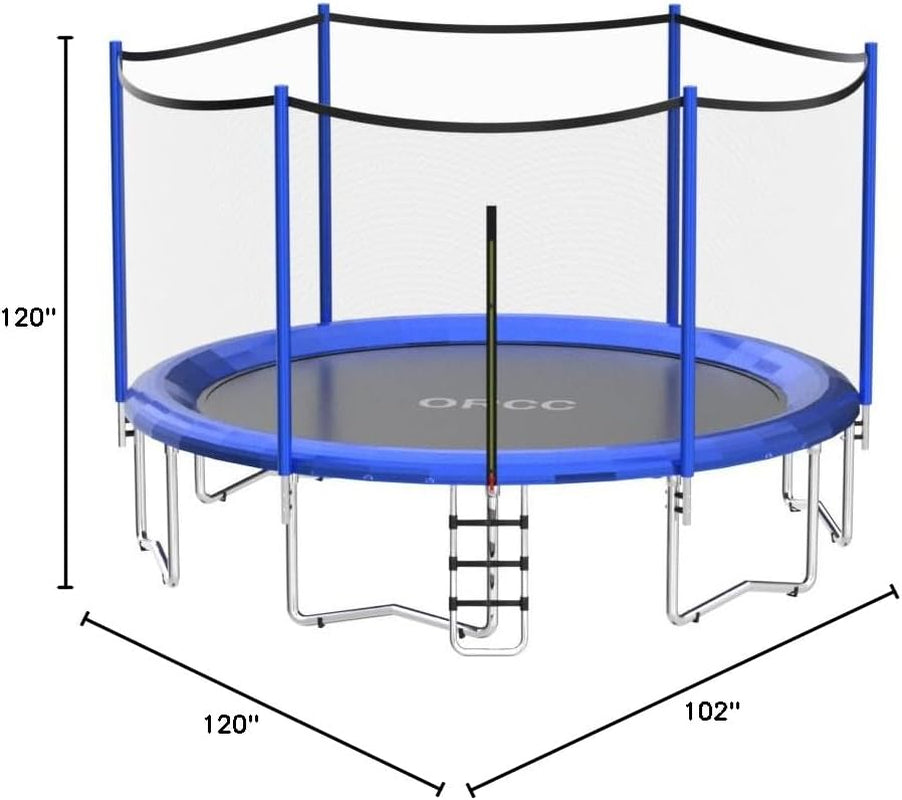 1200lb Weight Capacity Trampoline for Kids 16, 15, 14, 12, 10, & 8 FT with Safety Enclosure Net Children Outdoor Yard Trampoline