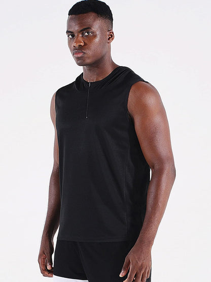 Men's Running Tank Tops 3 Pack Sleeveless Workout Athletic Shirts with Hoods