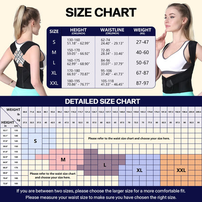 Adjustable Back Posture Corrector Belt Women Men Prevent Slouching Relieve Pain Posture Corrector