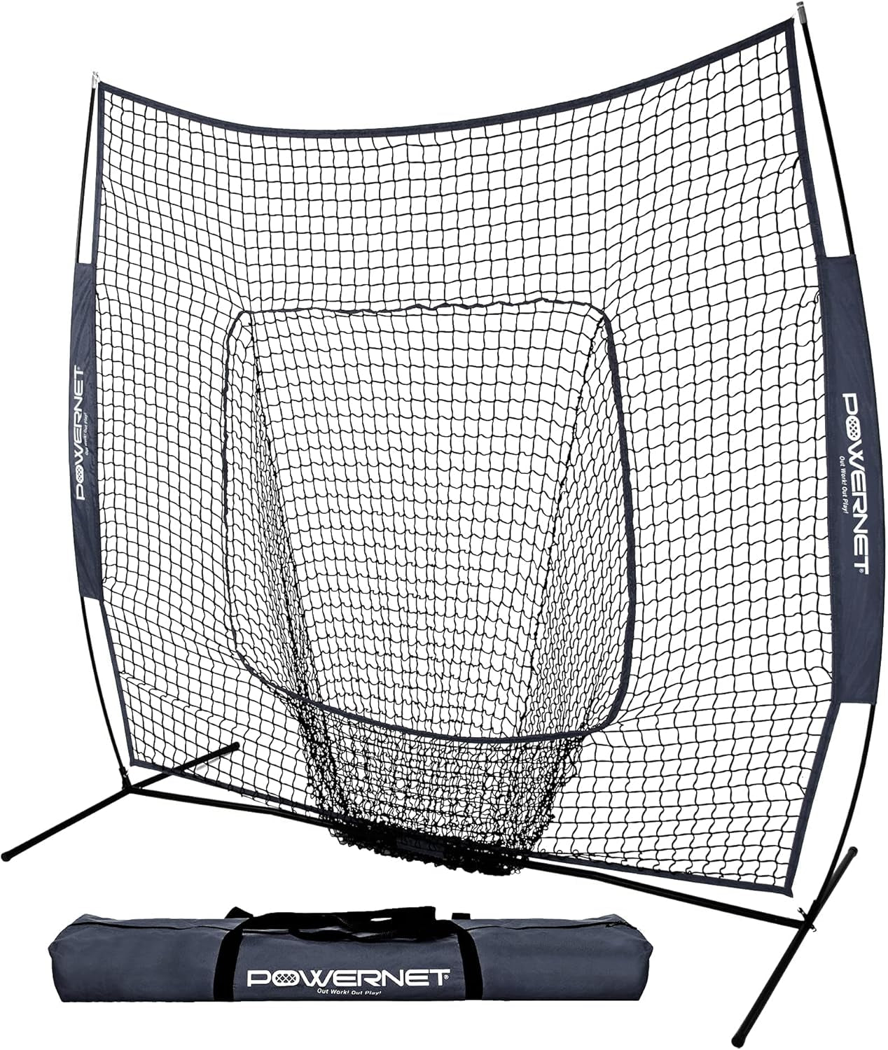 Baseball Softball Practice Net 7X7 with Baseball Accessories for Practice Pitching, Batting & Fielding, Ball Caddy, Weighted Baseballs, Tee