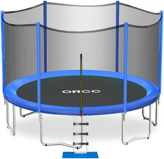 1200lb Weight Capacity Trampoline for Kids 16, 15, 14, 12, 10, & 8 FT with Safety Enclosure Net Children Outdoor Yard Trampoline