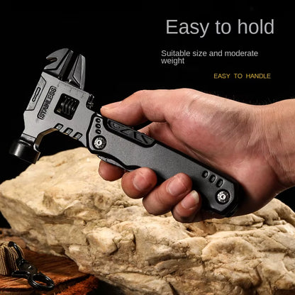 Multifunctional Pliers Stainless Steel Claw Hammer Tool with Nylon Sheath for Outdoor Survival Camping Hunting Hiking Multitool