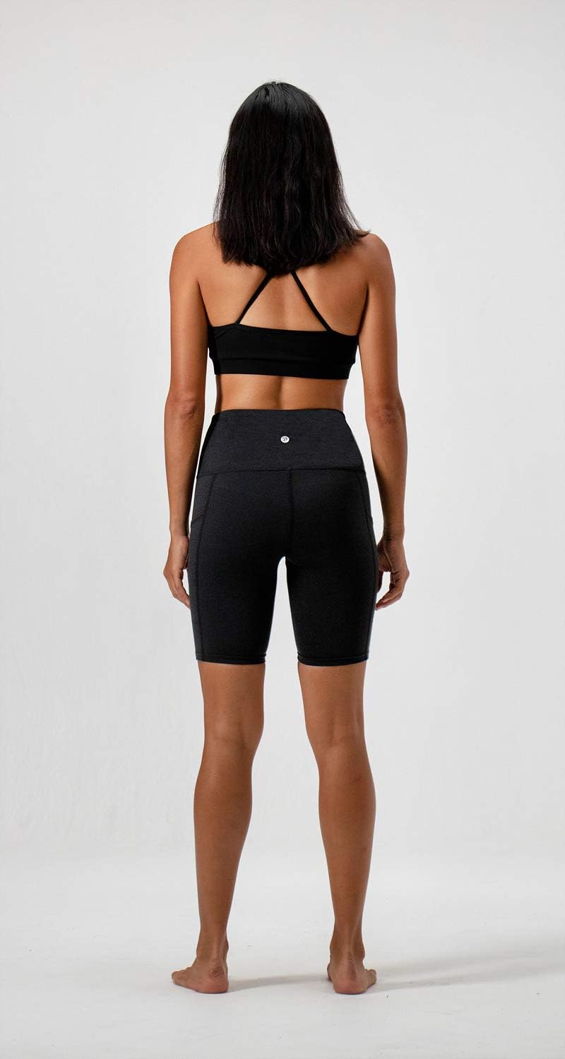 Women's 2-Pack High Waist Workout Yoga Running Exercise Shorts with Side Pockets