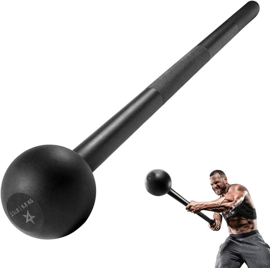 Steel Mace Bell for Strength Training - Support Full Body, Muscles, Shoulder, Grips & Forearms Workouts to Rehabilitation, Stretching 5, 7, 10, 15, 20, 25, 30Lb for Women & Men