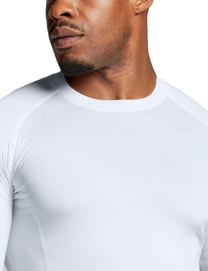 Men's UPF 50+ Long Sleeve Compression Shirts, Water Sports Rash Guard Base Layer, Athletic Workout Shirt
