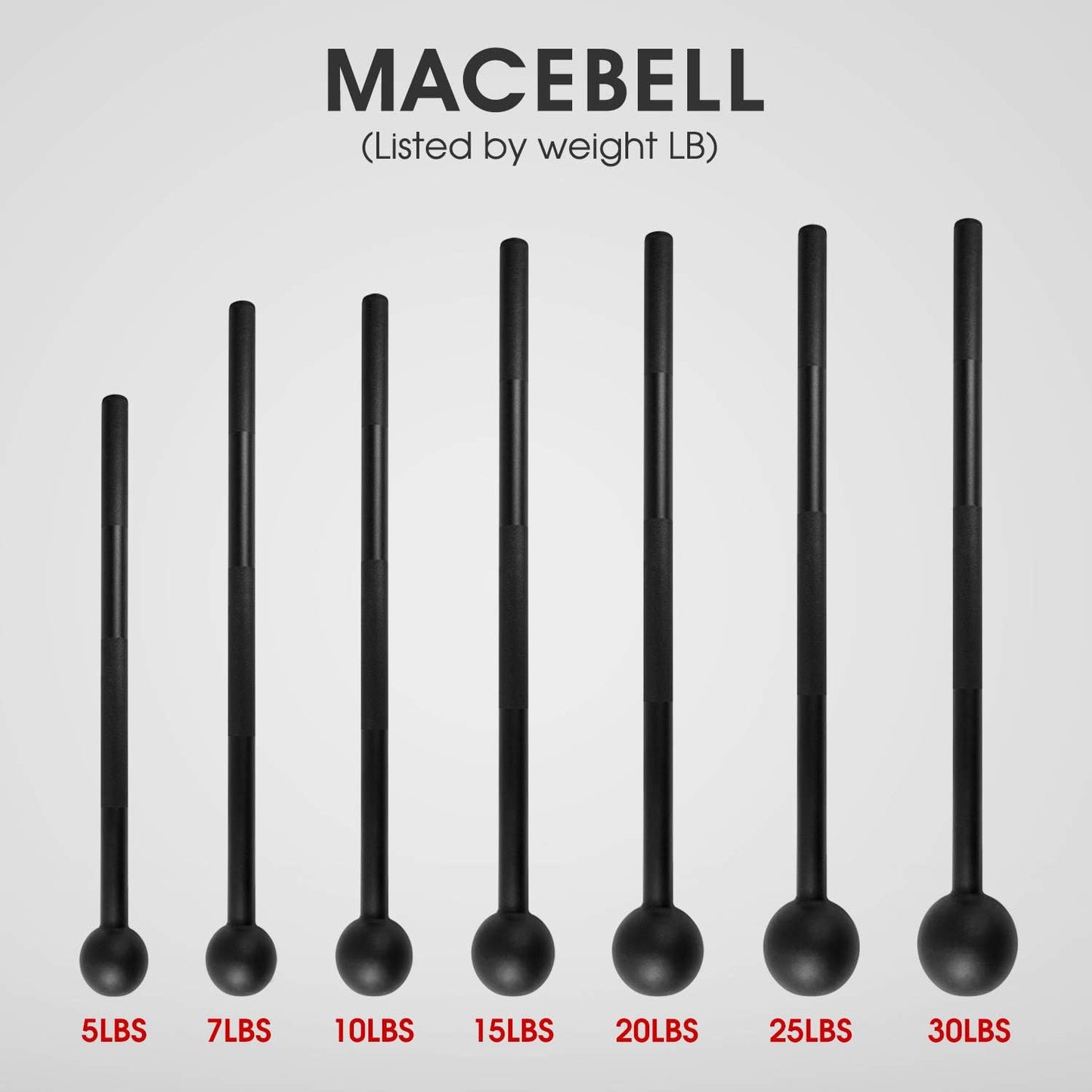 Steel Mace Bell for Strength Training - Support Full Body, Muscles, Shoulder, Grips & Forearms Workouts to Rehabilitation, Stretching 5, 7, 10, 15, 20, 25, 30Lb for Women & Men