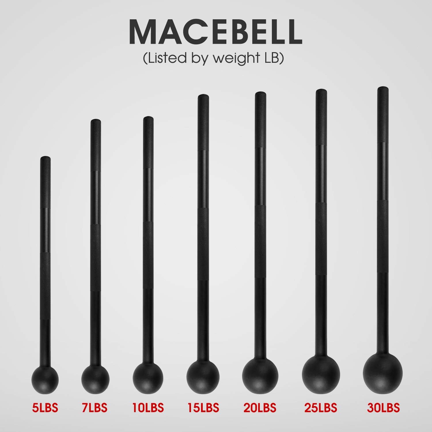 Steel Mace Bell for Strength Training - Support Full Body, Muscles, Shoulder, Grips & Forearms Workouts to Rehabilitation, Stretching 5, 7, 10, 15, 20, 25, 30Lb for Women & Men
