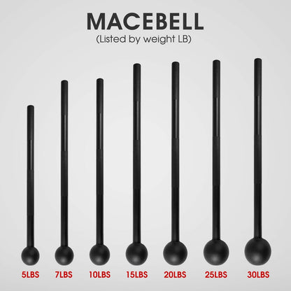 Steel Mace Bell for Strength Training - Support Full Body, Muscles, Shoulder, Grips & Forearms Workouts to Rehabilitation, Stretching 5, 7, 10, 15, 20, 25, 30Lb for Women & Men
