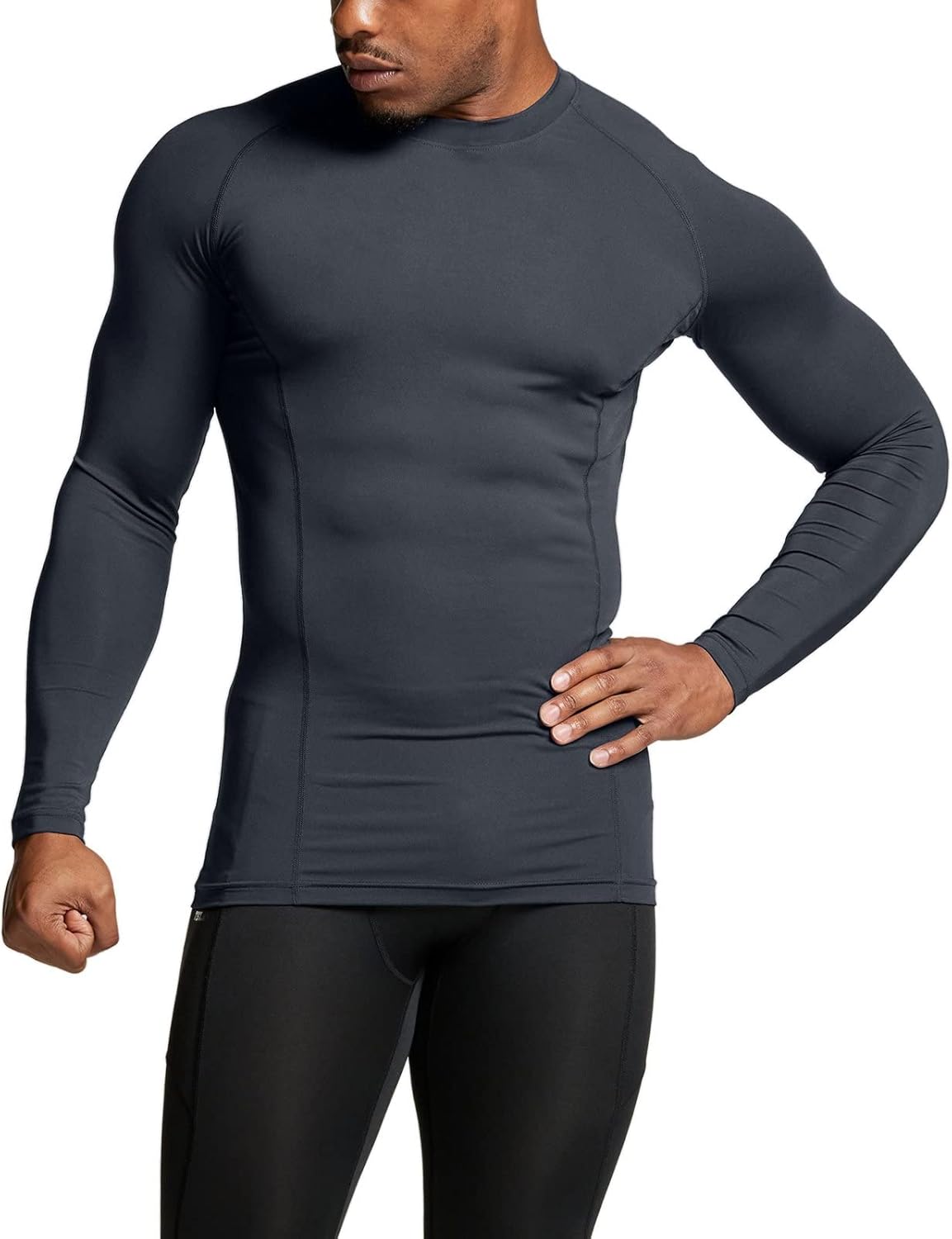 Men's UPF 50+ Long Sleeve Compression Shirts, Water Sports Rash Guard Base Layer, Athletic Workout Shirt