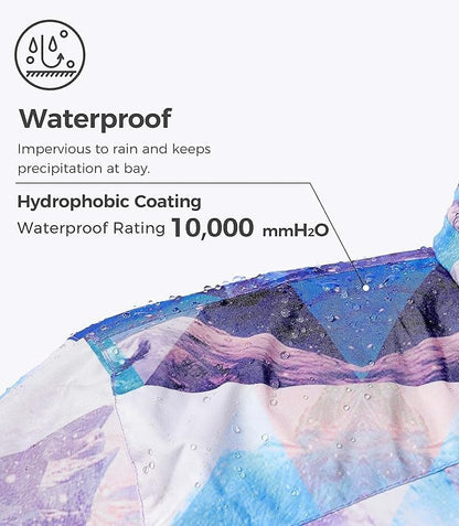 Women's Mountain Waterproof Ski Jacket Windproof Rain Jacket Winter Warm Hooded Coat