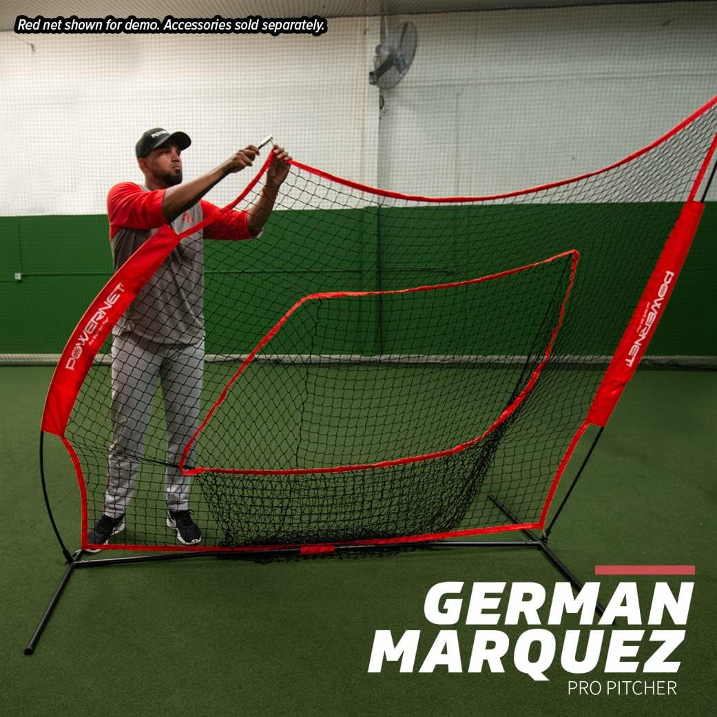 Baseball Softball Practice Net 7X7 with Baseball Accessories for Practice Pitching, Batting & Fielding, Ball Caddy, Weighted Baseballs, Tee