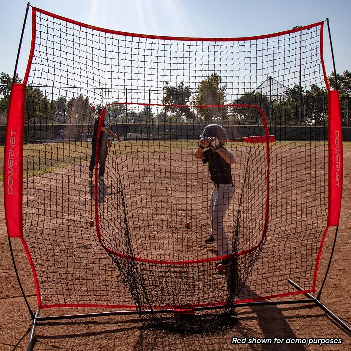 Baseball Softball Practice Net 7X7 with Baseball Accessories for Practice Pitching, Batting & Fielding, Ball Caddy, Weighted Baseballs, Tee