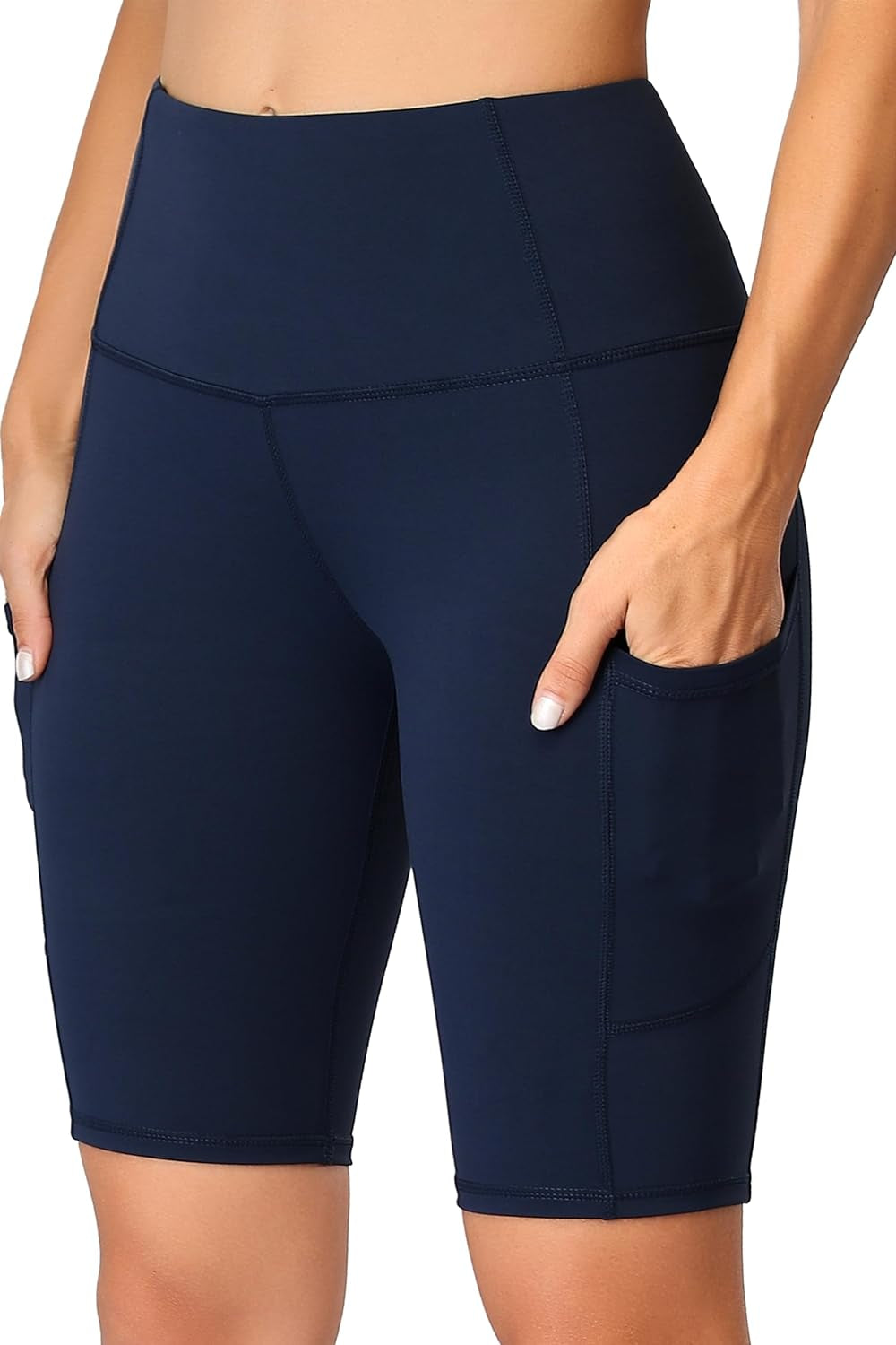 Women's Short Yoga High Waist Workout Shorts (Side Pockets)