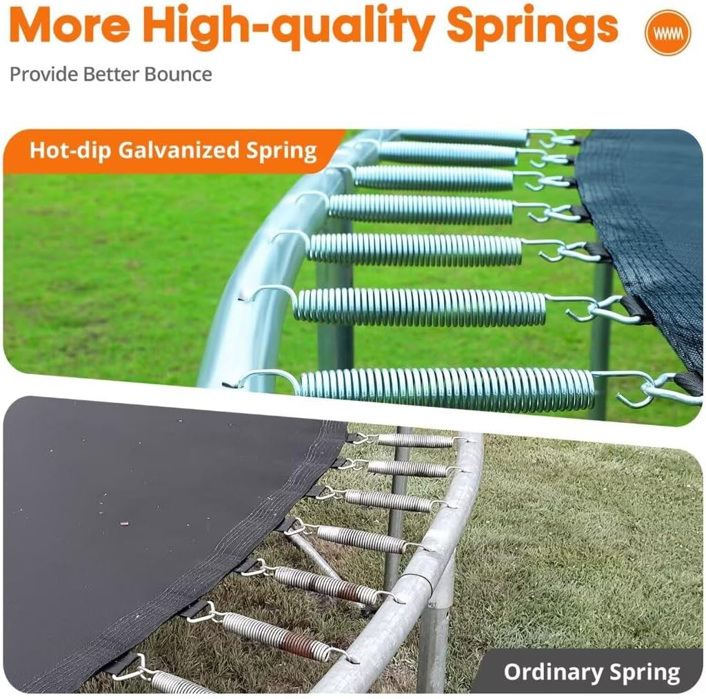 1200lb Weight Capacity Trampoline for Kids 16, 15, 14, 12, 10, & 8 FT with Safety Enclosure Net Children Outdoor Yard Trampoline