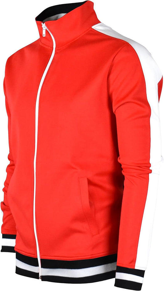 -Track Jacket Men's Urban Hip Hop Premium Track Jacket - Slim Fit Side Taping Sportswear Urbanwear Streetwear Top
