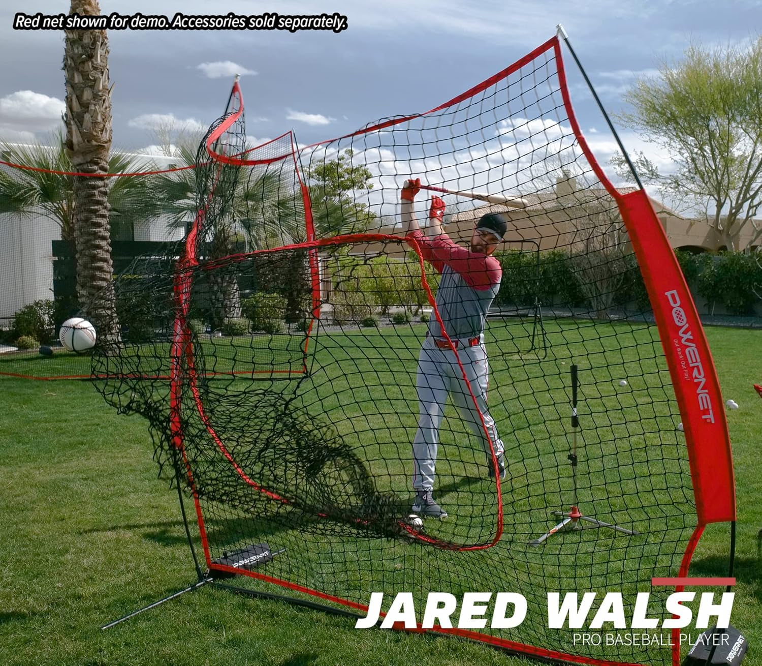 Baseball Softball Practice Net 7X7 with Baseball Accessories for Practice Pitching, Batting & Fielding, Ball Caddy, Weighted Baseballs, Tee