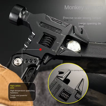 Multifunctional Pliers Stainless Steel Claw Hammer Tool with Nylon Sheath for Outdoor Survival Camping Hunting Hiking Multitool