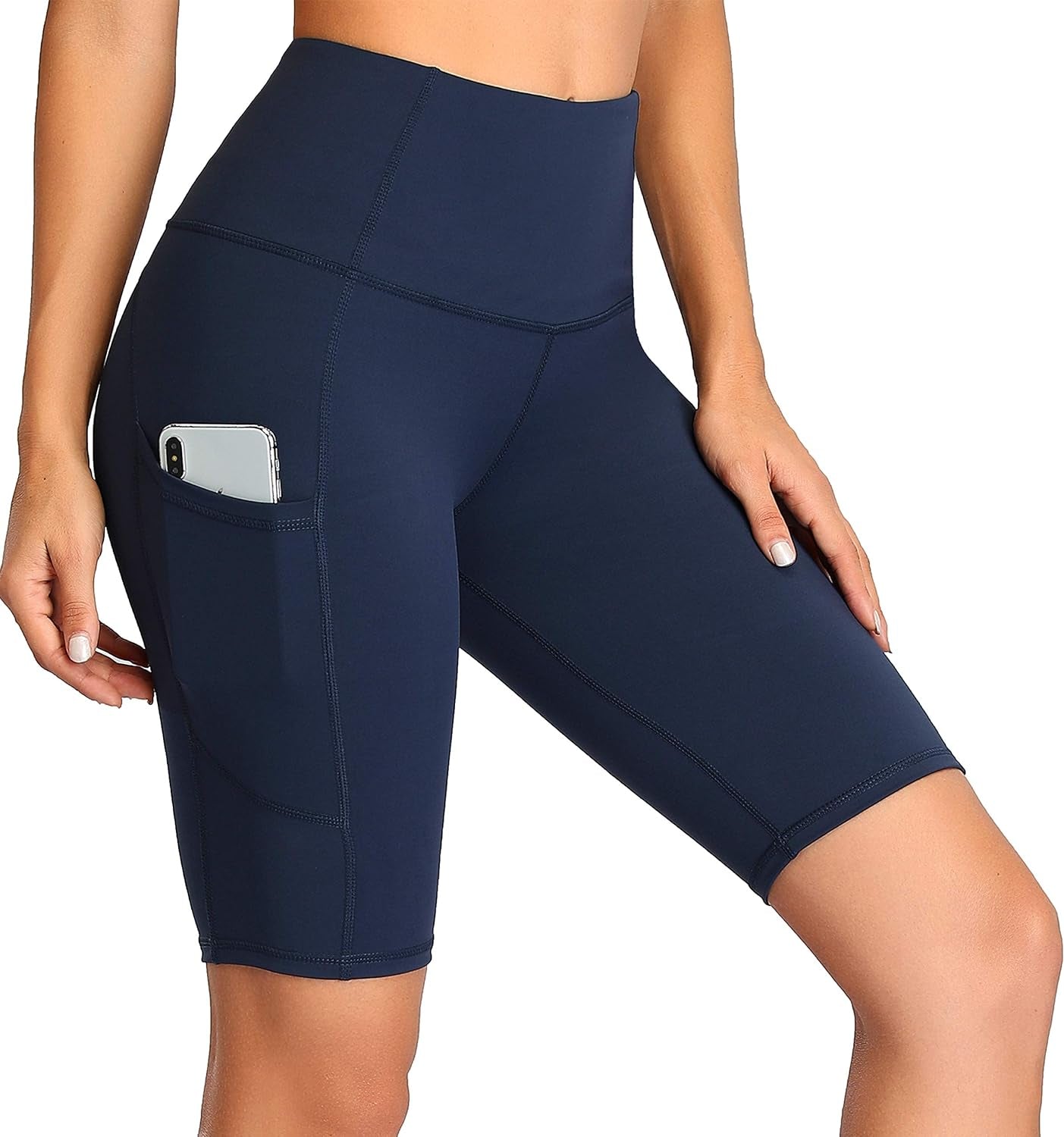 Women's Short Yoga High Waist Workout Shorts (Side Pockets)
