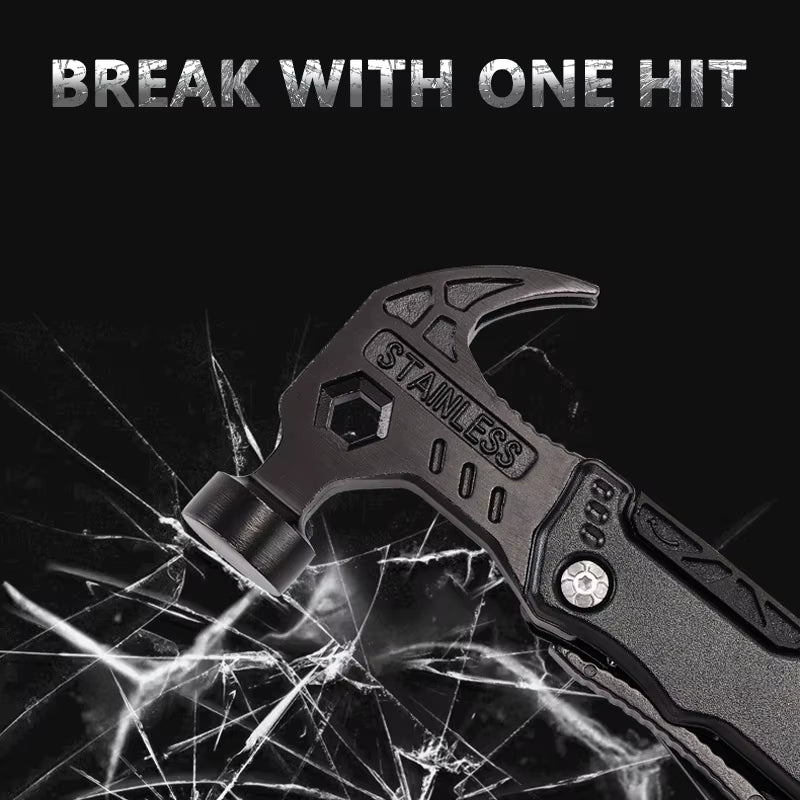 Multifunctional Pliers Stainless Steel Claw Hammer Tool with Nylon Sheath for Outdoor Survival Camping Hunting Hiking Multitool