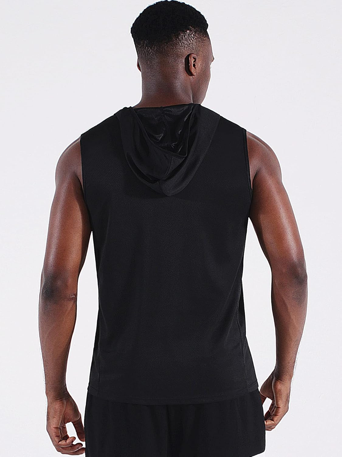 Men's Running Tank Tops 3 Pack Sleeveless Workout Athletic Shirts with Hoods