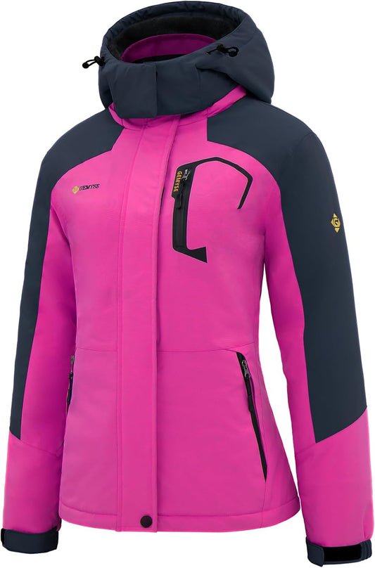 Women's Ski Snow Jacket Warm Winter Waterproof Coat Snowboard Rain Jacket Hooded Windproof Windbreaker